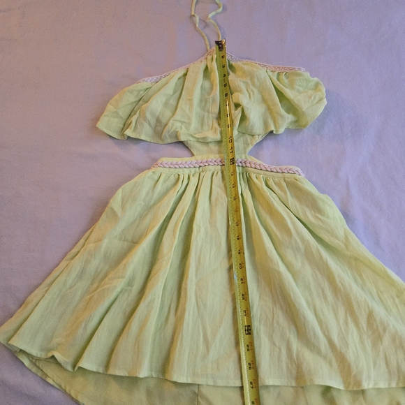 DO+BE Debbie Cut Out Halter Dress Lime Green Mini - Picture 4 of 16
